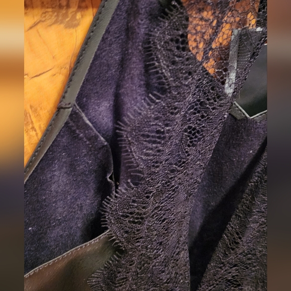 Leather Cami with Lace Details - Picture 2 of 8